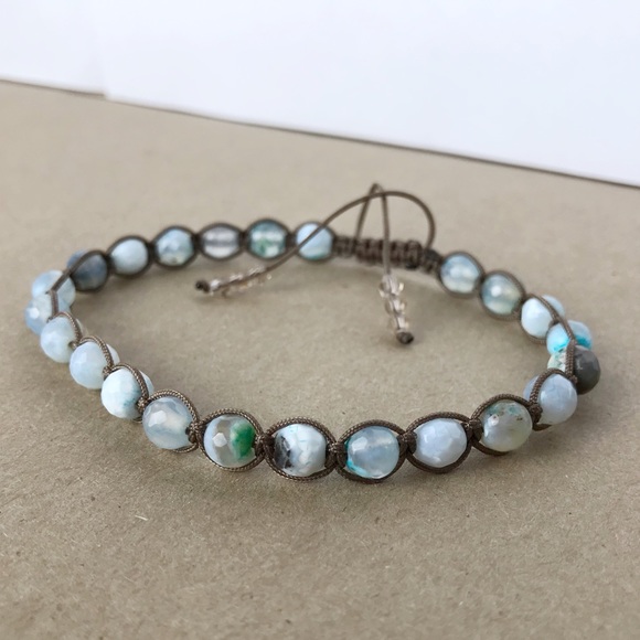 Handmade} Faceted Quartz Adjustable Bracelet - Picture 3 of 4